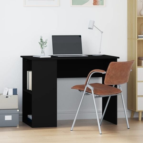 Vidaxl Bureau moderne avec étagères noir 100cm - 34% de remise