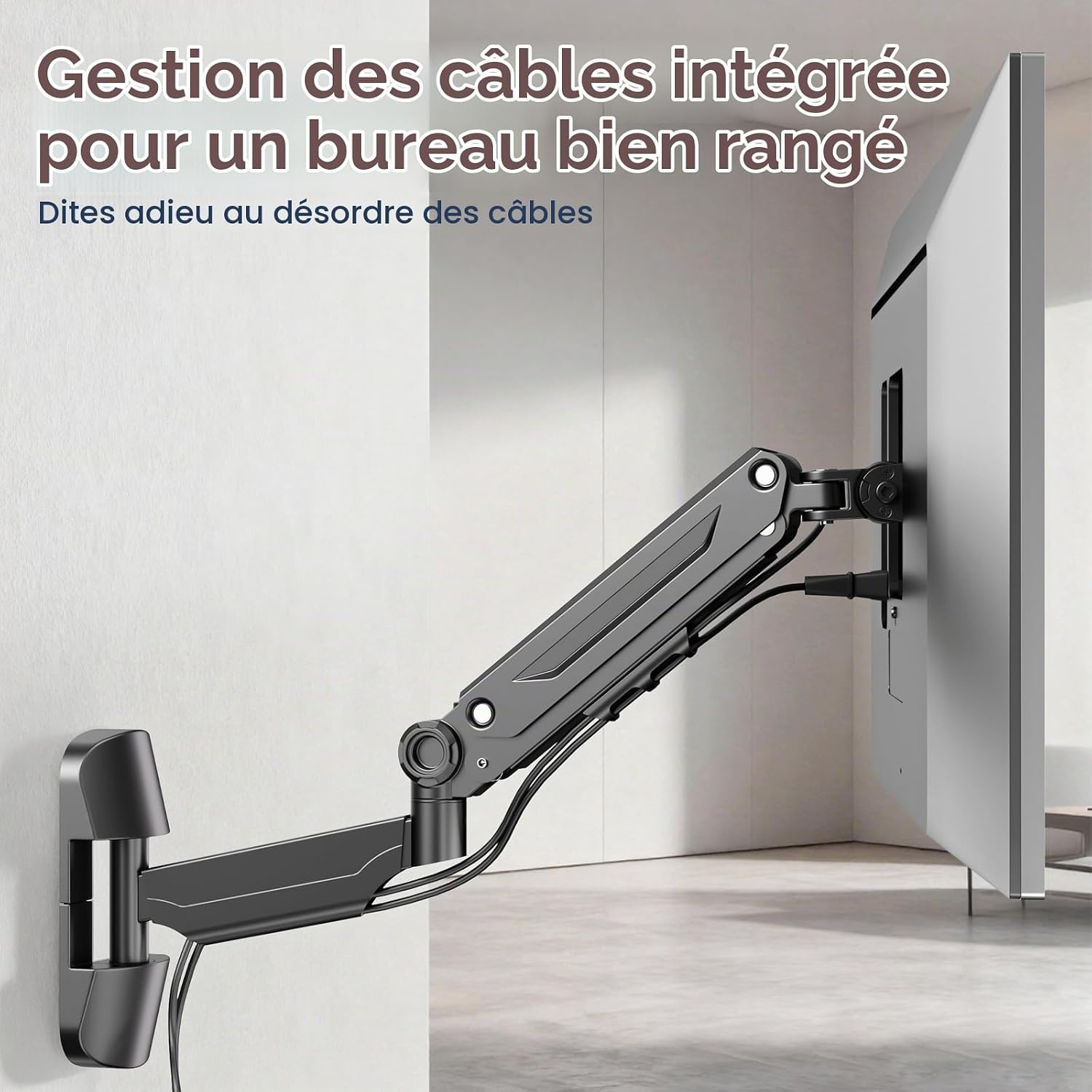 Support mural TV 17-42" articulé avec ressort à gaz - 33% de remise