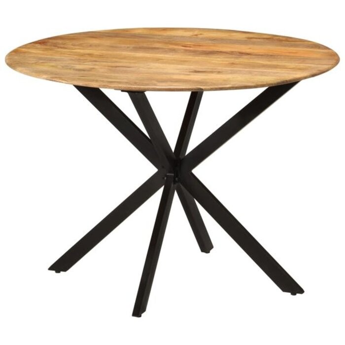 Table ronde en bois de manguier et acier Ø110cm - 35% de remise