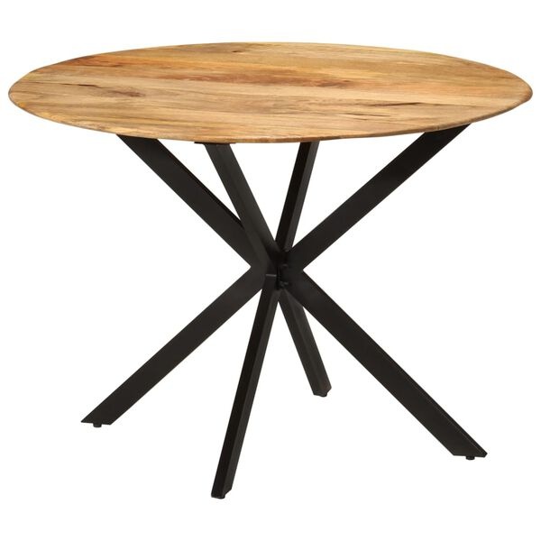 Table ronde en bois de manguier et acier Ø110cm - 35% de remise