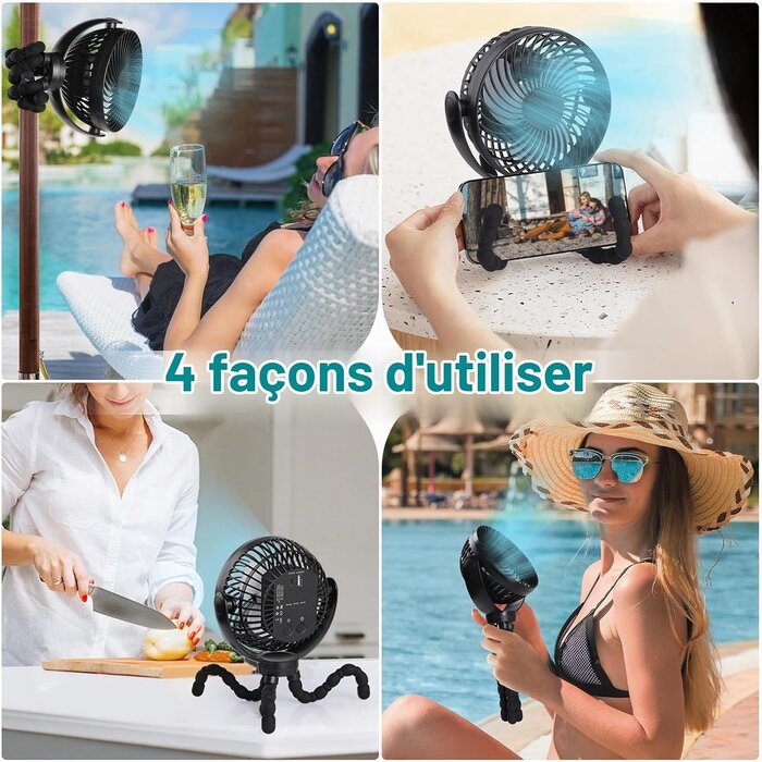 Ventilateur Portable 10 000 mAh avec Télécommande - 32% de remise