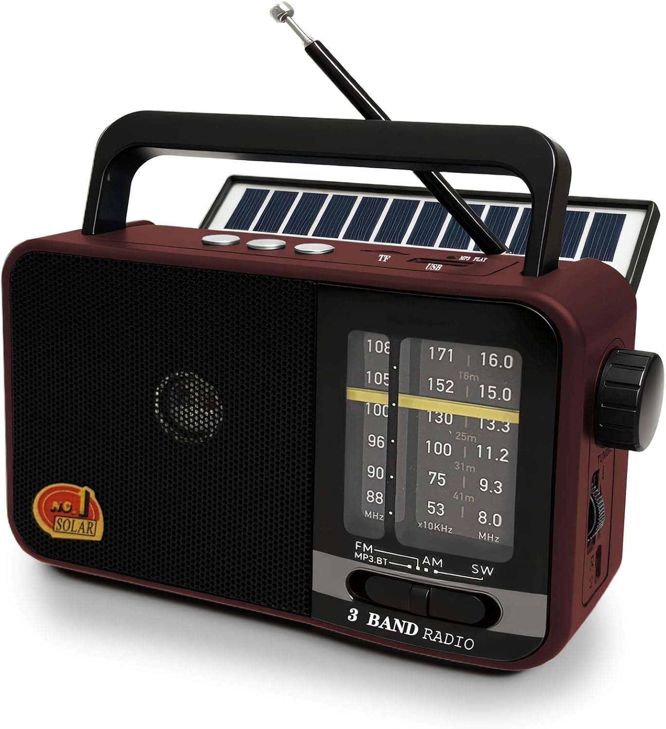 Radio Portable Solaire Bluetooth AM/FM/SW - Gris - 31% de remise