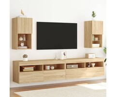 Vidaxl Lot de 2 meubles TV suspendus LED Chêne Sonoma - 52% de remise