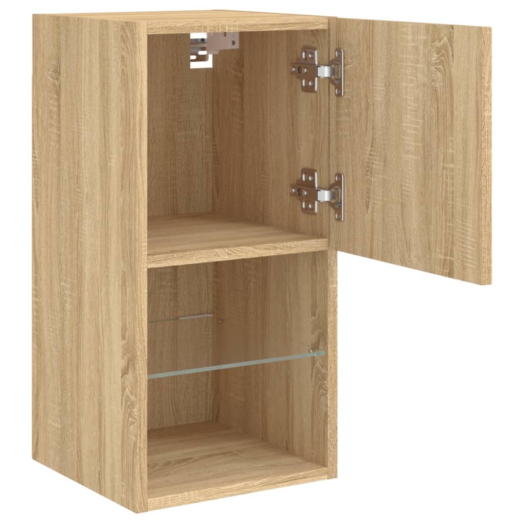Lot de 2 Meubles TV LED Chêne Sonoma - 34% de remise