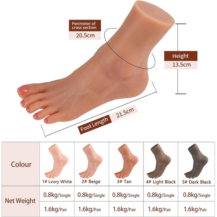 Modèle de pied gauche en silicone taille 35 - 33% de remise