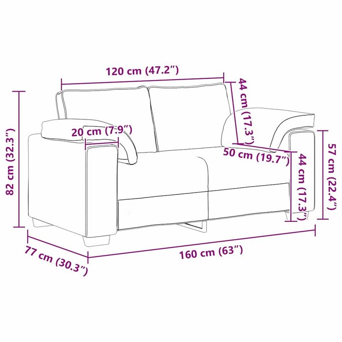 Loveseat 2 places gris nuage 160 cm - 35% de remise