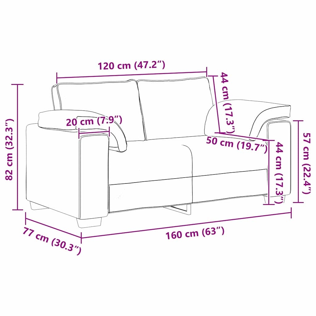 Loveseat 2 places gris nuage 160 cm - 35% de remise