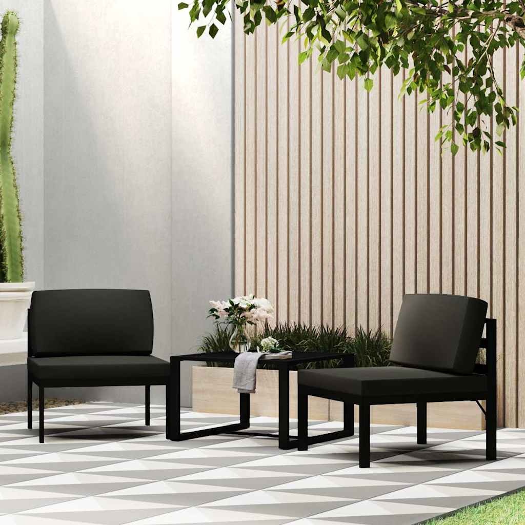 Salon de jardin 3 pièces aluminium anthracite - 35% de remise