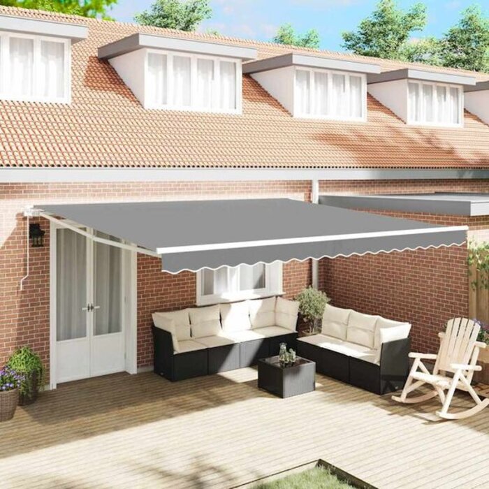 Store banne manuel blanc 4,5 x 3,5 m - 35% de remise