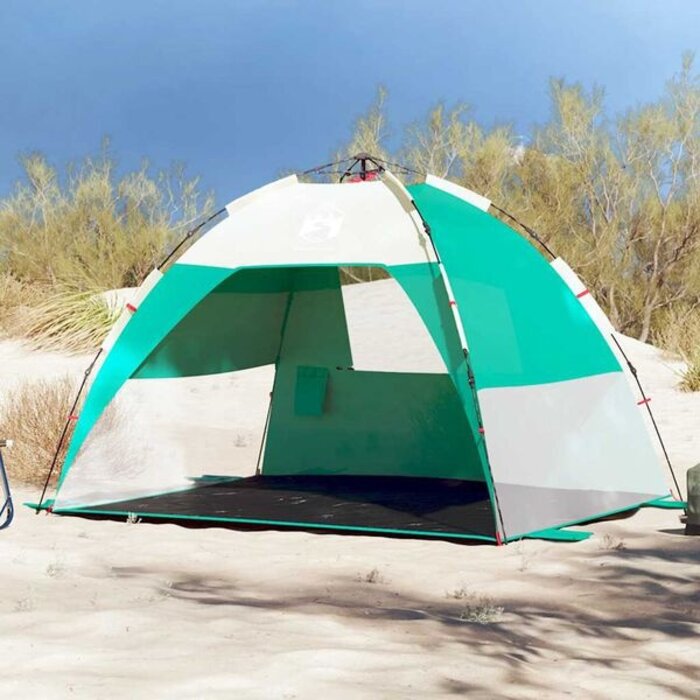 Tente de plage 2 places - Montage rapide - Vert d'eau - 31% de remise