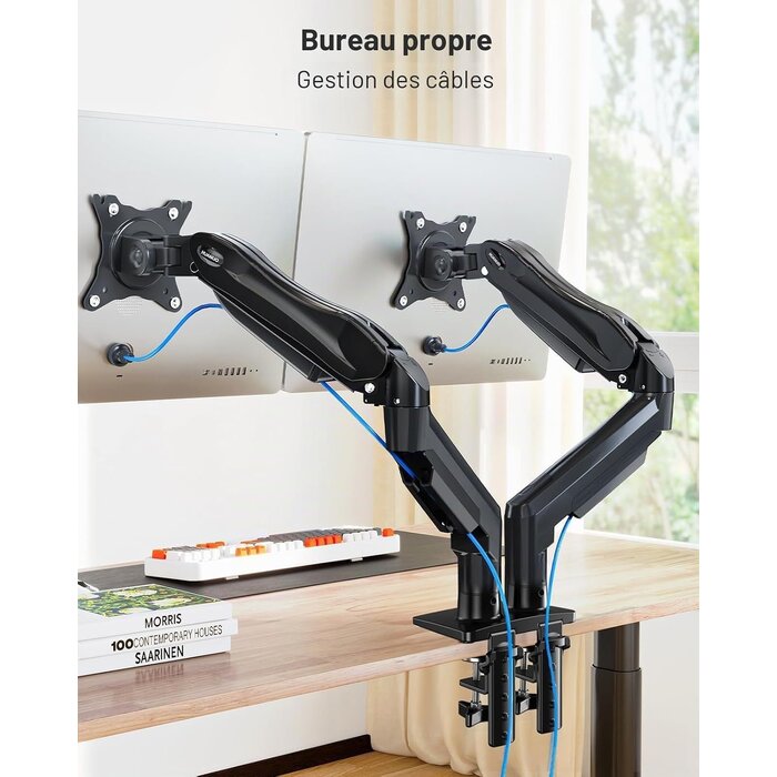 Bras double pour écrans 13-32 pouces - Noir - 34% de remise