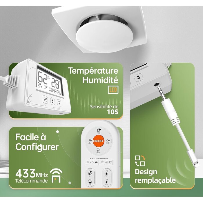 Extracteur d'air 100 mm intelligent avec télécommande - 34% de remise