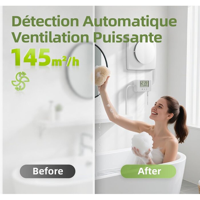Extracteur d'air 100 mm intelligent avec télécommande - 34% de remise