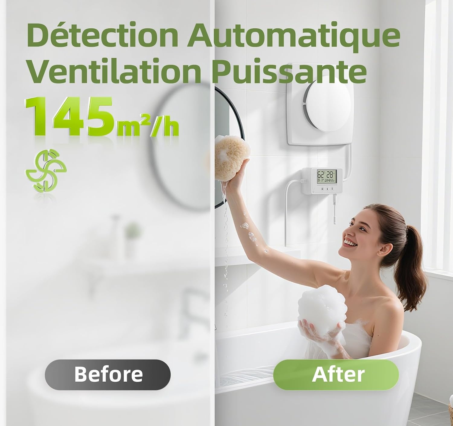 Extracteur d'air 100 mm intelligent avec télécommande - 34% de remise