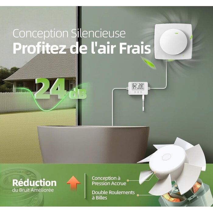 Extracteur d'air 100 mm intelligent avec télécommande - 34% de remise