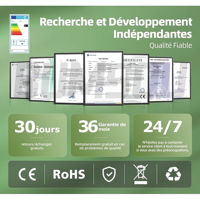 Extracteur d'air 100 mm intelligent avec télécommande - 34% de remise