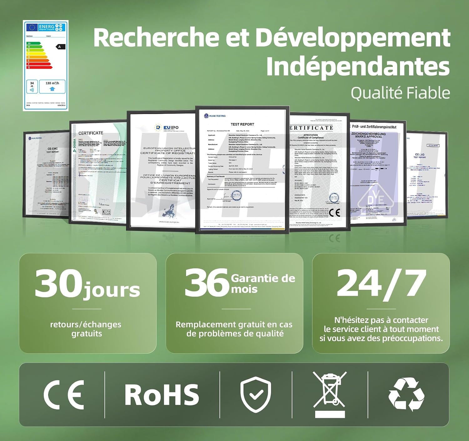 Extracteur d'air 100 mm intelligent avec télécommande - 34% de remise