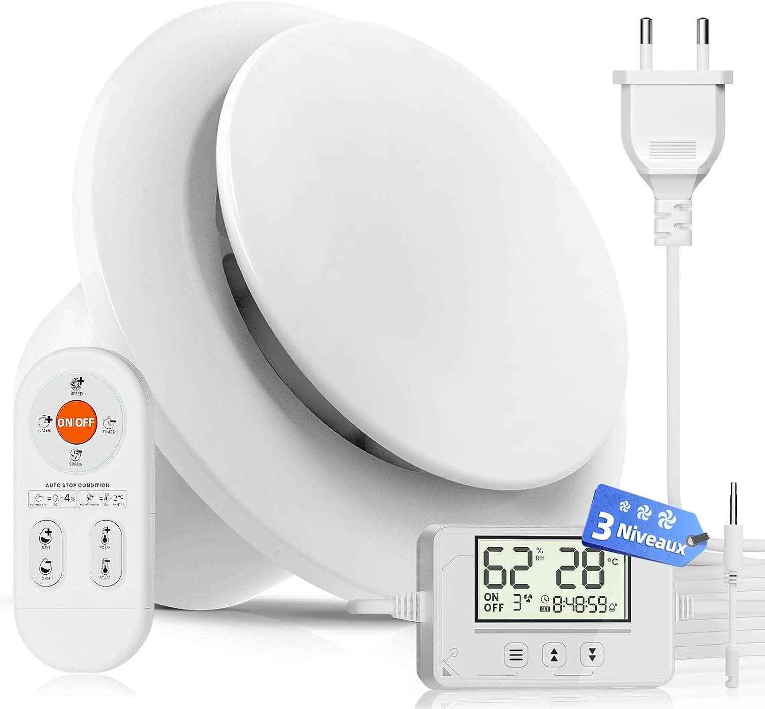Extracteur d'air 100 mm intelligent avec télécommande - 34% de remise