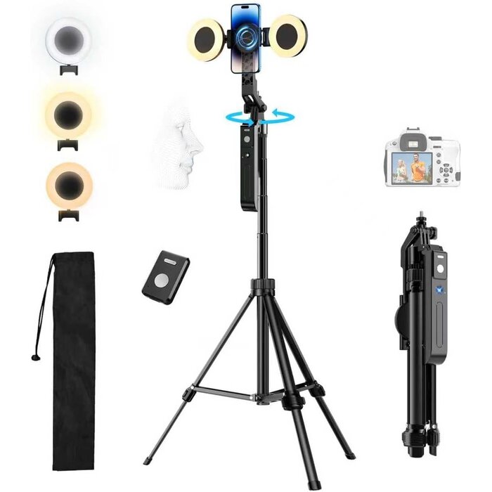 Trépied Smartphone Suivi IA 360° 180cm - 32% de remise