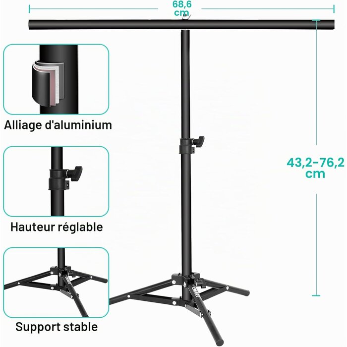 Kit fond studio photo 68x76 cm avec 7 fonds réversibles - 33% de remise