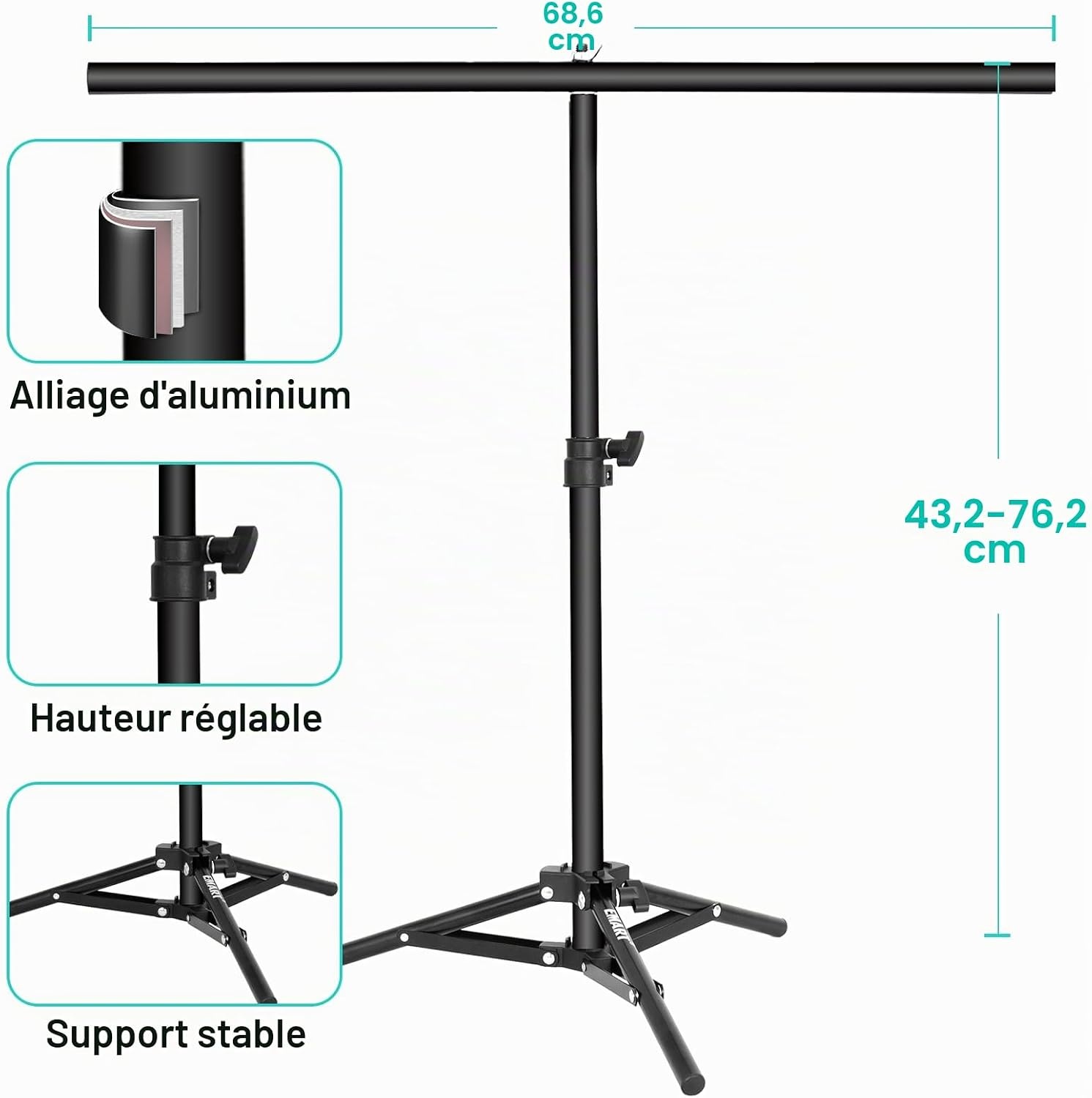 Kit fond studio photo 68x76 cm avec 7 fonds réversibles - 33% de remise