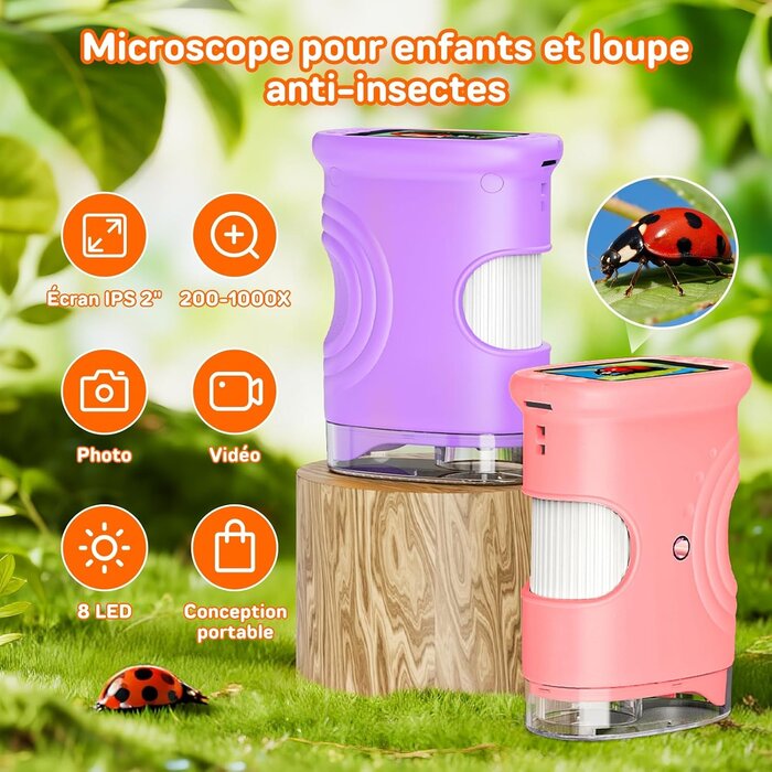 Microscope numérique de poche violet - 32% de remise - Pour enfants