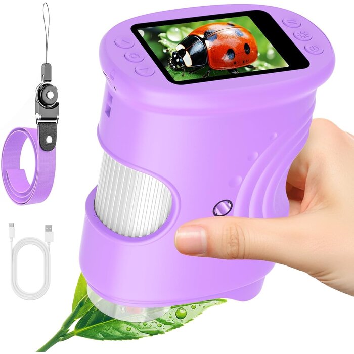 Microscope numérique de poche 1080P pour enfants - Violet - 32% de remise