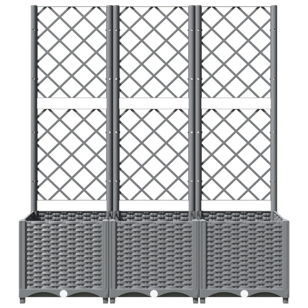 Jardinière avec treillis 120x40x136 cm gris clair - 34% de remise