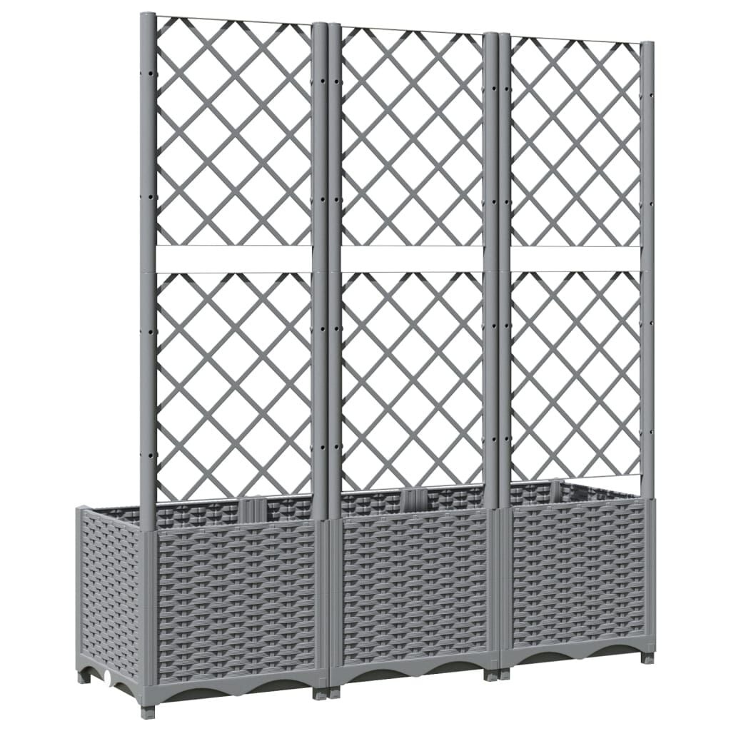 Jardinière avec treillis 120x40x136 cm gris clair - 34% de remise