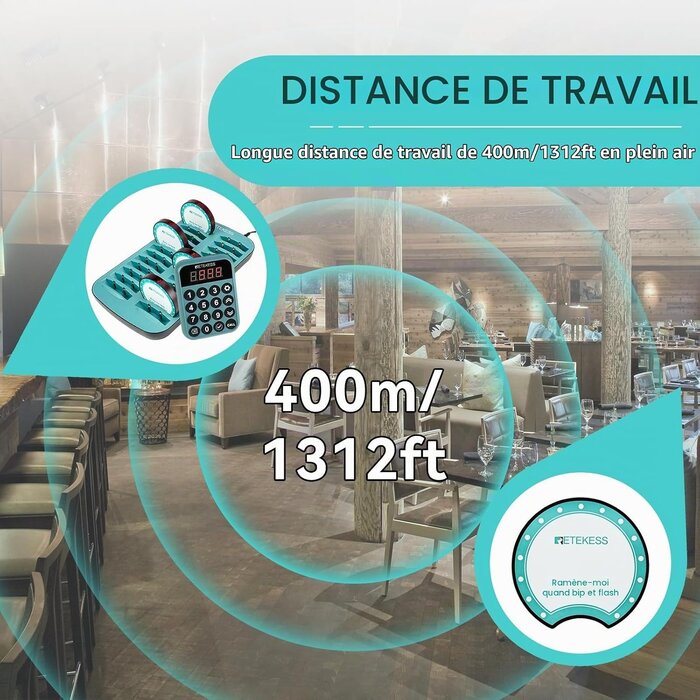 Système d'appel restaurant 24 bipeurs - Portée 400m - 35% de remise