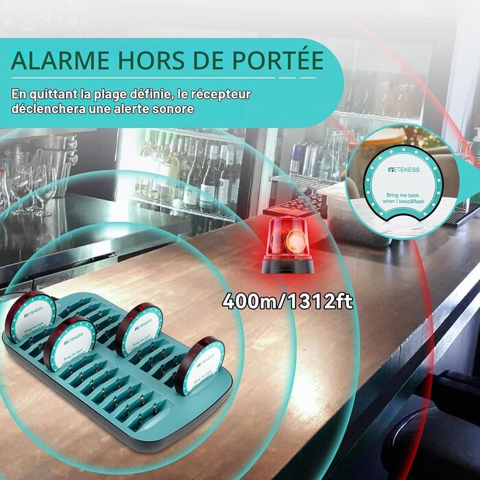 Système d'appel restaurant 24 bipeurs - Portée 400m - 35% de remise