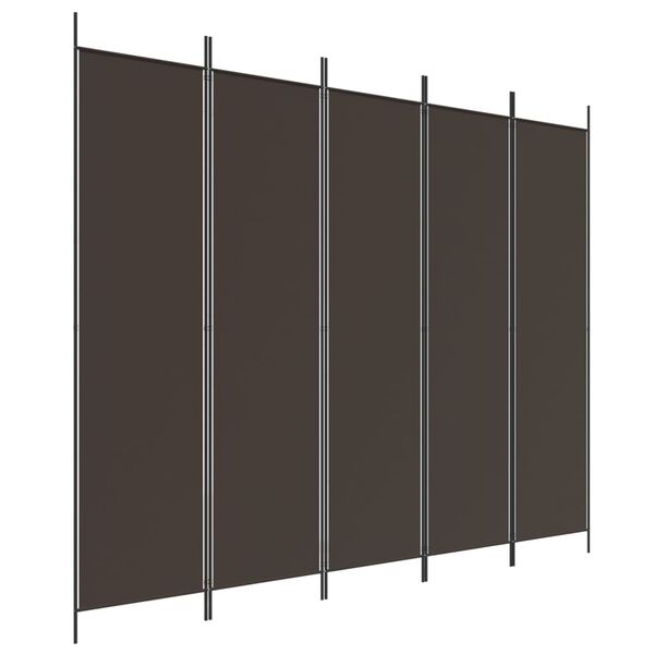 Paravent 5 panneaux 250x200 cm marron - 33% de remise