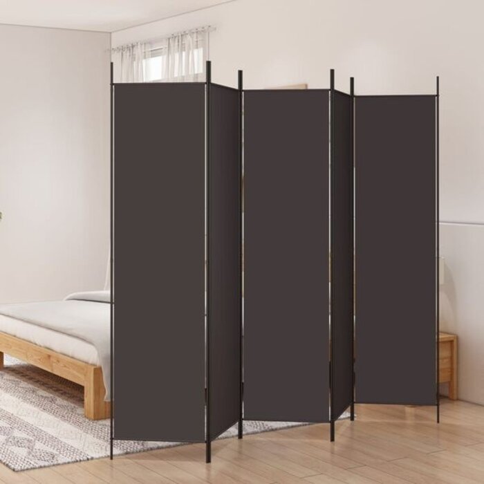 Paravent 5 panneaux 250x200 cm marron - 33% de remise