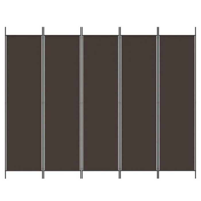 Paravent 5 panneaux 250x200 cm marron - 33% de remise