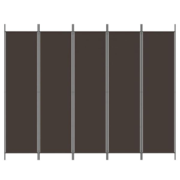 Paravent 5 panneaux 250x200 cm marron - 33% de remise