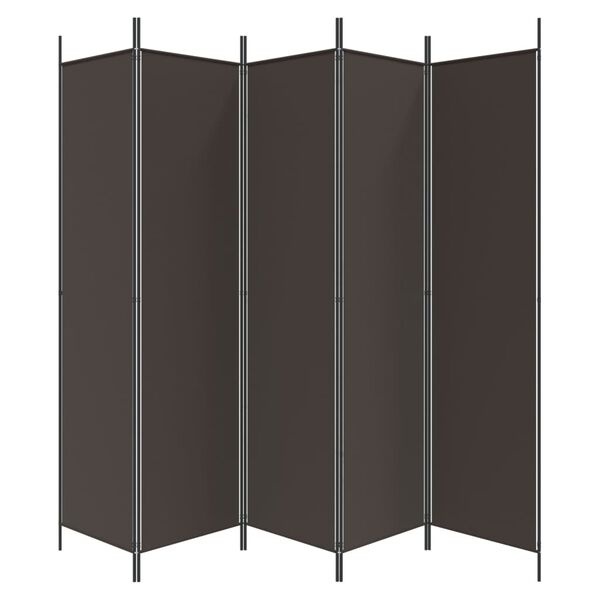 Paravent 5 panneaux 250x200 cm marron - 33% de remise