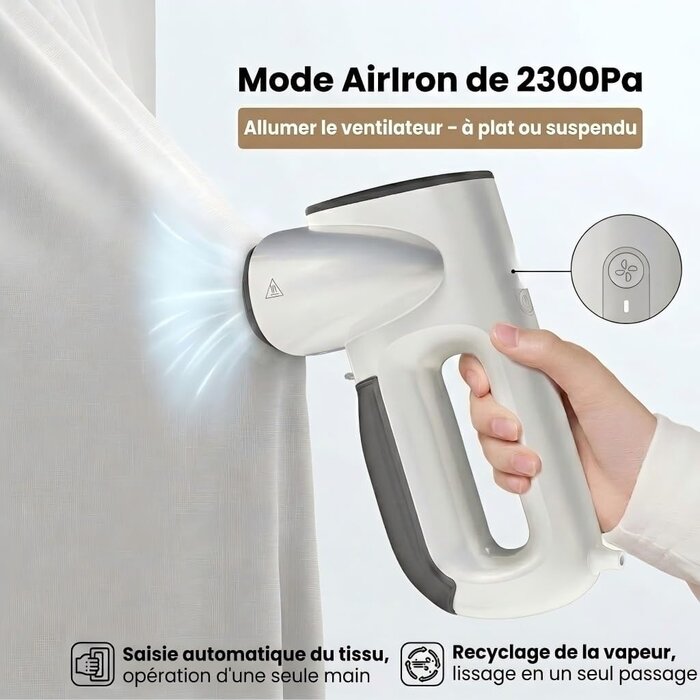 Défroisseur Vapeur Portable 900W - 34% de remise - Blanc