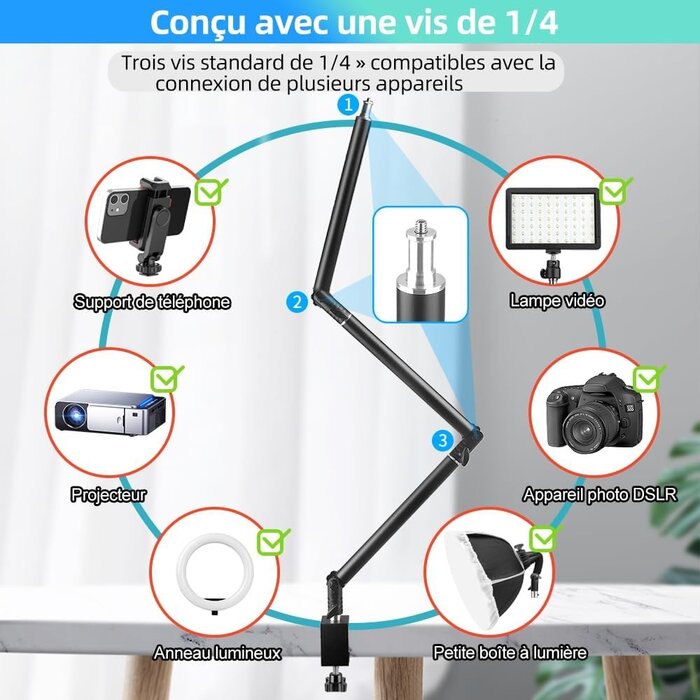 Trépied articulé pour webcam et photo - 32% de remise
