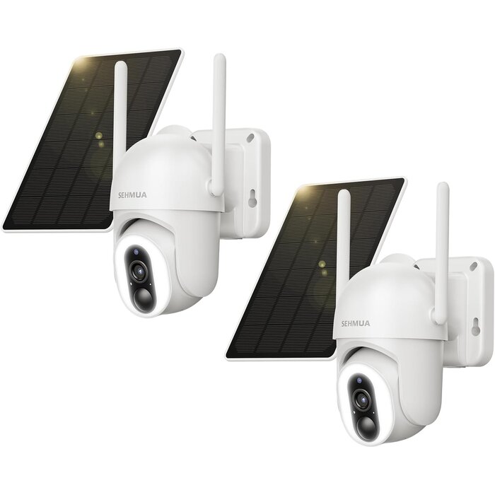 Lot de 2 caméras solaires 2K 360° PTZ sans fil - 34% de remise