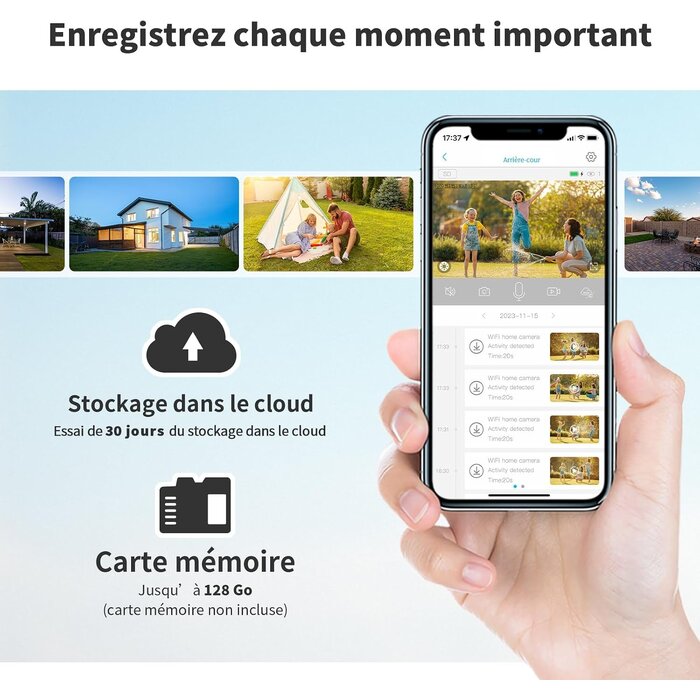 Lot de 2 caméras solaires 2K 360° PTZ sans fil - 34% de remise