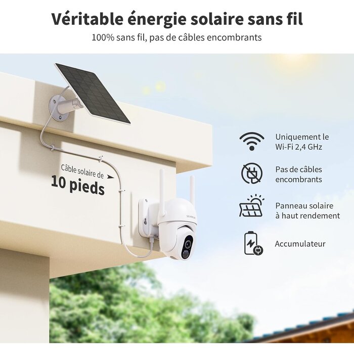 Lot de 2 caméras solaires 2K 360° PTZ sans fil - 34% de remise