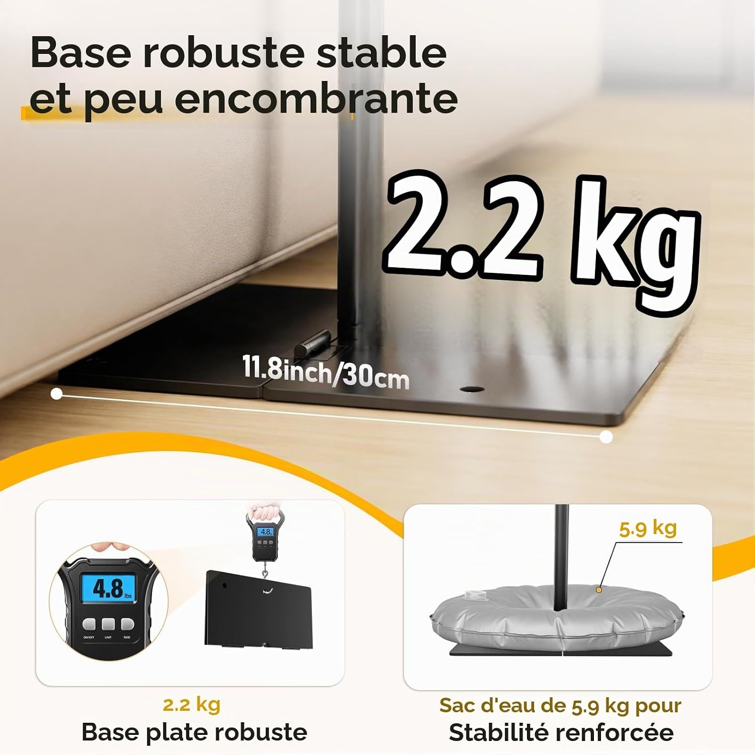 Écran de projection 120 pouces 16:9 avec support - 34% de remise