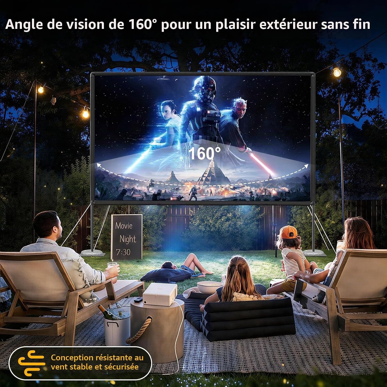 Écran de projection 120 pouces 16:9 avec support - 34% de remise