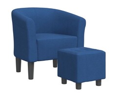 Vidaxl Fauteuil cabriolet avec repose-pieds, bleu - 56% de remise