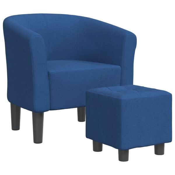 Fauteuil cabriolet avec repose-pieds bleu, 70 x 56 x 68 cm - 35% de remise