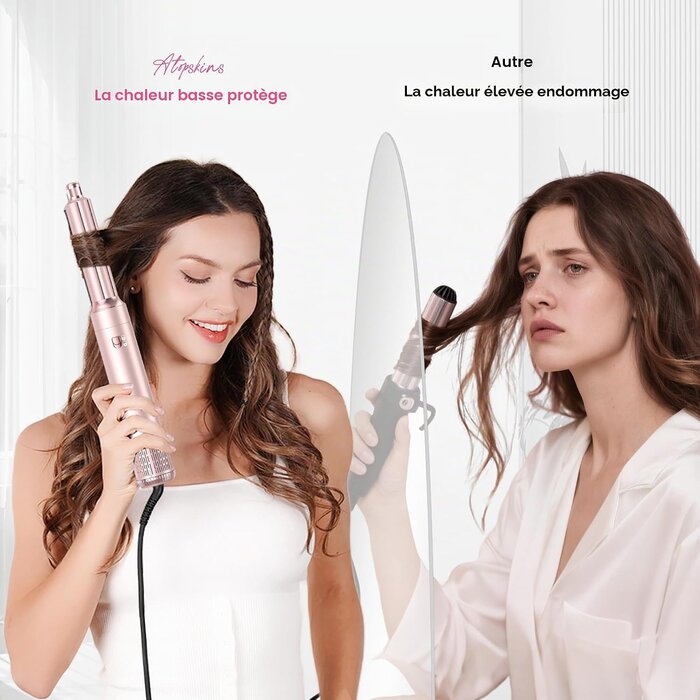 Brosse soufflante 6-en-1 1000W - Rose - 33% de remise
