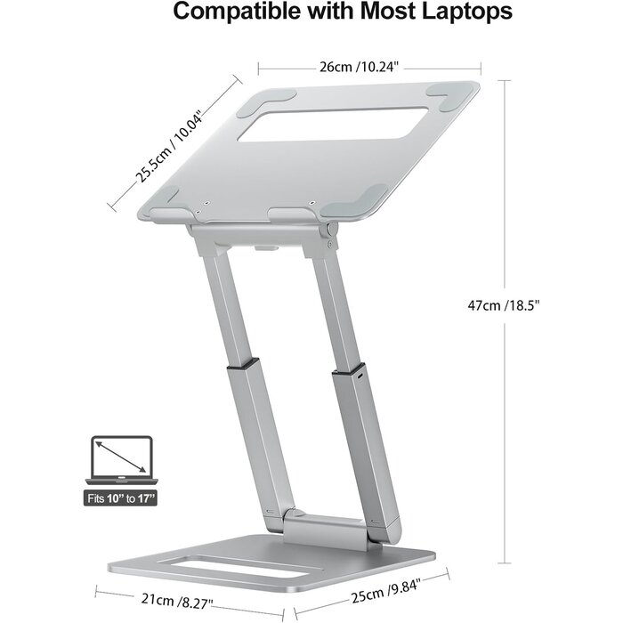 Support PC Portable Ergonomique Réglable - Aluminium - 33% de remise