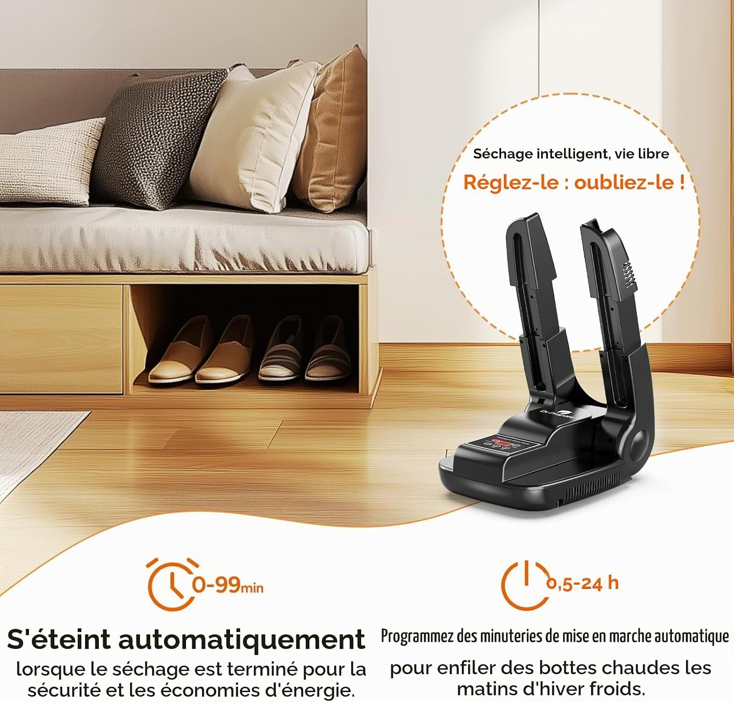 Sèche-chaussures électrique avec ozone - Noir - 31% de remise