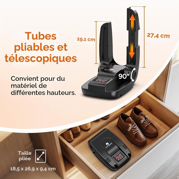 Sèche-chaussures électrique avec ozone - Noir - 31% de remise