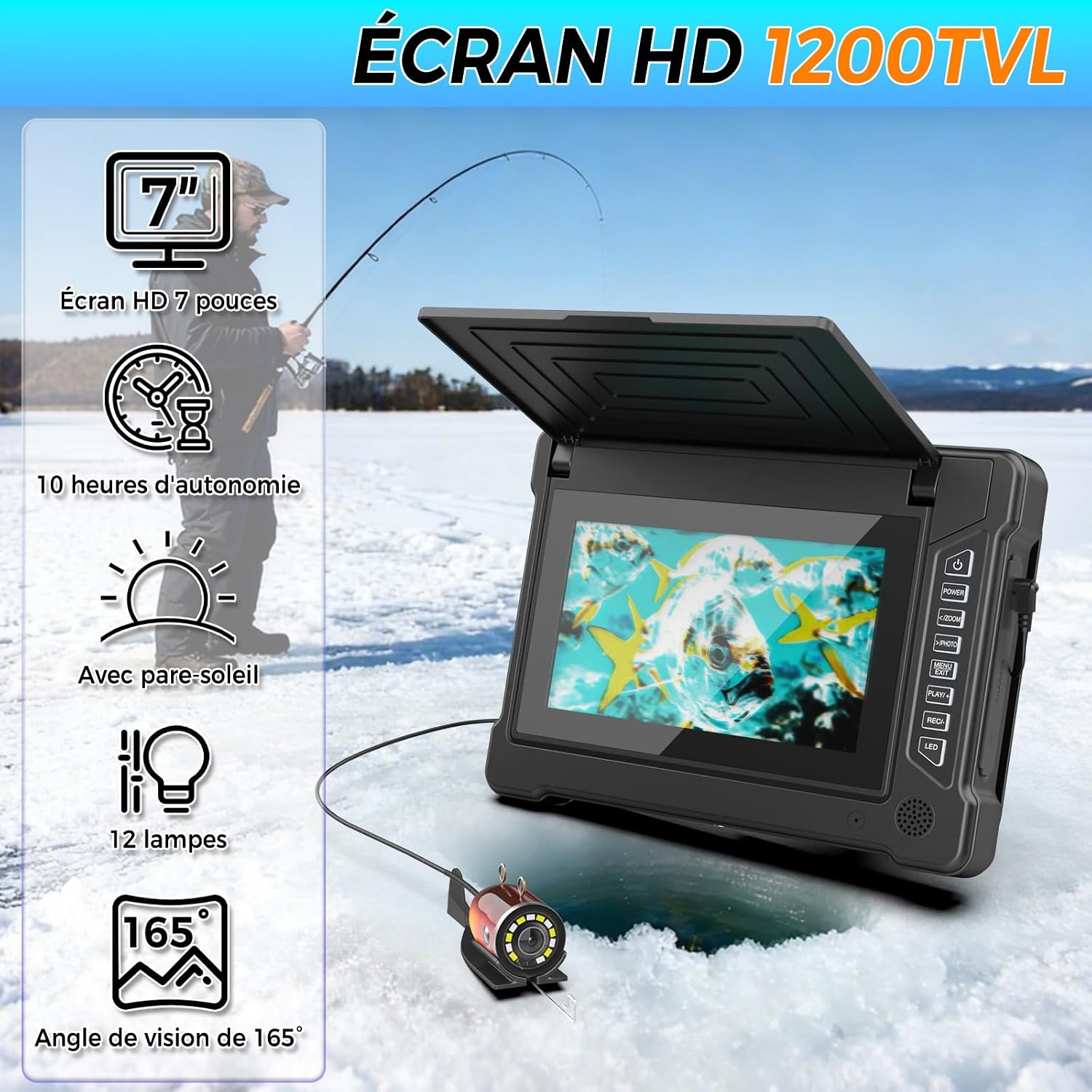 Caméra de pêche sous-marine HD 7" 30m - 34% de remise